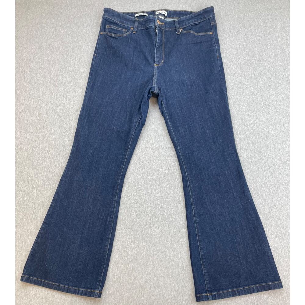 Ava &‎ Viv Jeans Womens 17 Blue Cotton Blend Stretch High-Rise Flare